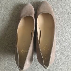 Wedge heels. Beautiful tan suede.